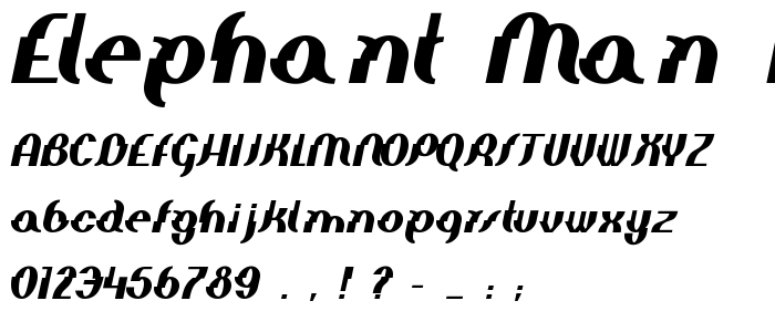 Elephant man BoldItalic font